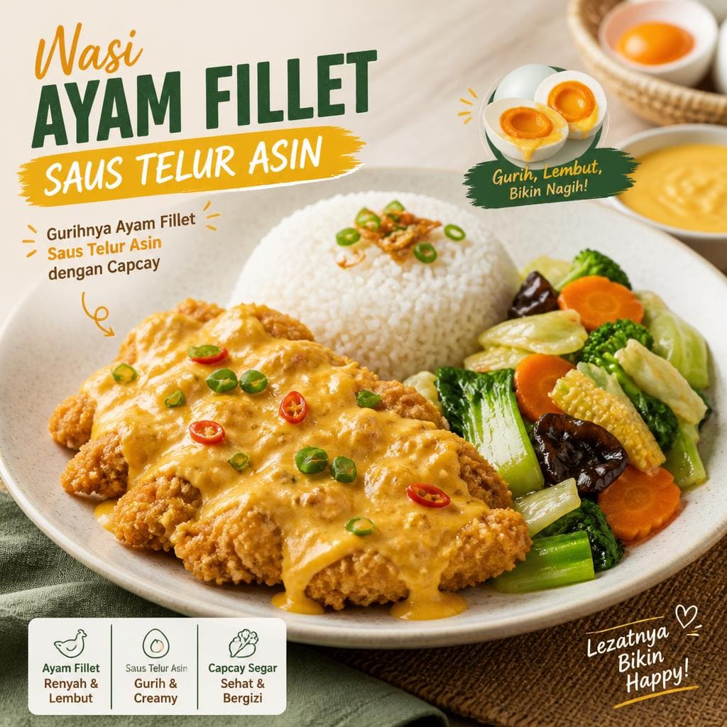 Nasi Ayam Fillet Saus Telur Asin D’ Cost Seafood